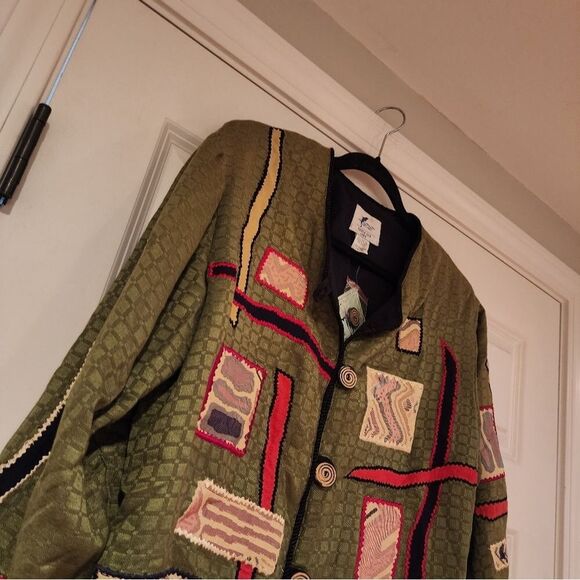 NWT Earth Sea & Sky Vintage green retro lightweight jacket L - Picture 3 of 5